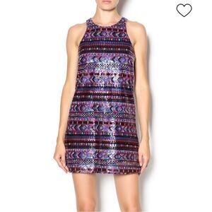 Amanda Uprichard sleeveless colorful sequin mini cocktail party dress